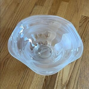 Elegant Swirled Glass salad Bowl 15”